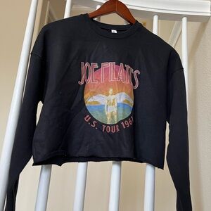 Cropped Joe Pilates Sweatshirt – Black, Soft Fleece (Bella + Canvas, Size Small)